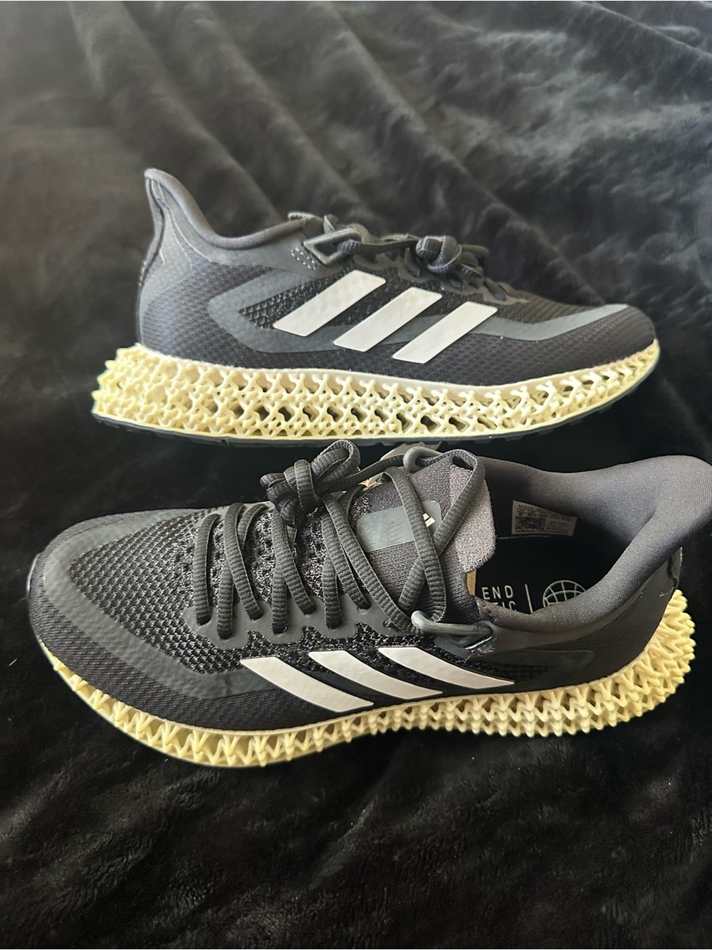 adidas Women's Black Sneakers with Yellow Cream Sole